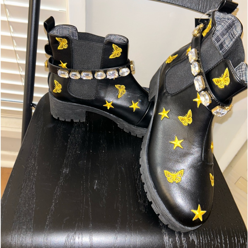 Jeweled decor, Chelsea boots for women she&in